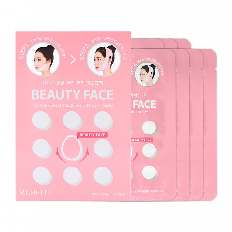 Mặt nạ thon gọn mặt Rubelli V-Line Face Hàn Quốc ( hộp gồm 7 miếng không kèm đai định hình)