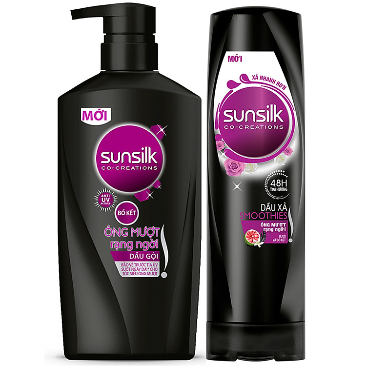 Combo Dầu Gội Sunsilk Óng Mượt Rạng Ngời 650g Và Dầu Xả Sunsilk Óng Mượt Rạng Ngời 320g