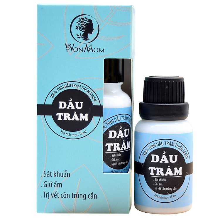 Dầu tràm nguyên chất, ngăn ngừa ho, cảm cho bé và người lớn Wonmom 15ml
