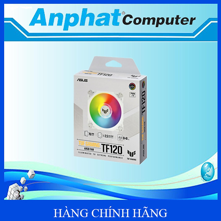 Bộ 3 Quạt tản nhiệt Case ASUS TF120 TUF GAMING kèm bộ điều khiển ARGB - Hàng Chính Hãng