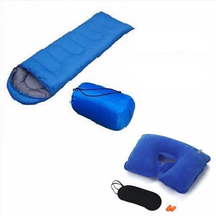 Túi Ngủ Du Lịch Văn Phòng Tặng Kèm Phụ Kiện Gối Kê Đầu Bịt Mắt Bịt Tai