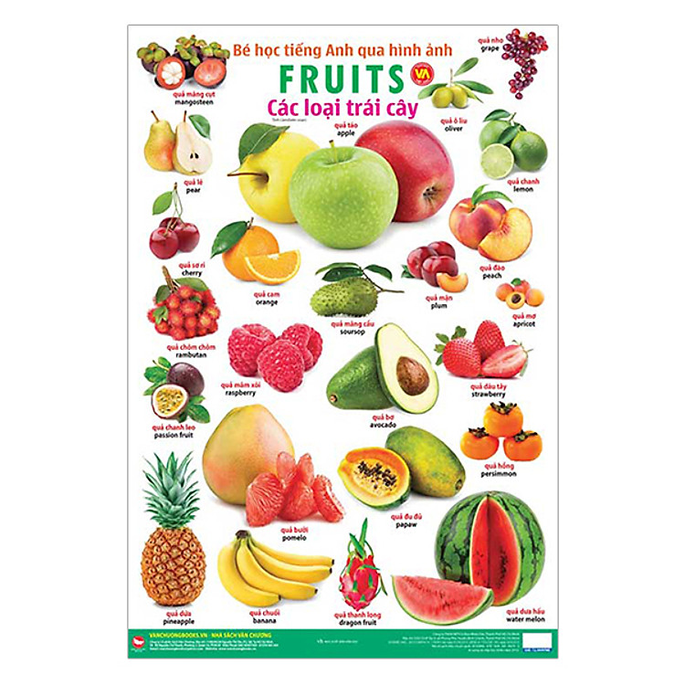 Sách Bé Học Tiếng Anh Qua Hình Ảnh - Các Loại Trái Cây (Tái Bản)