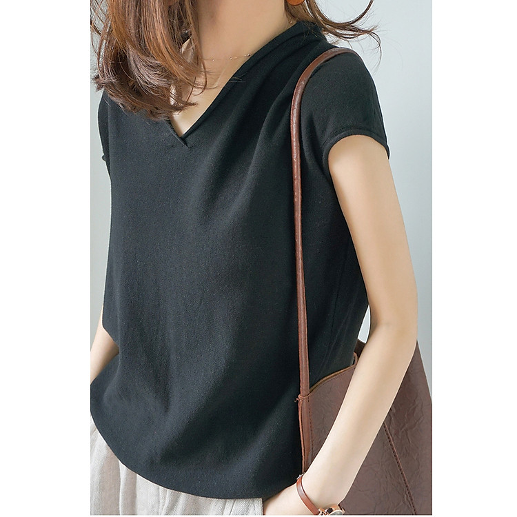 Áo len nữ mỏng nữ cổ V điệu đà ALen08