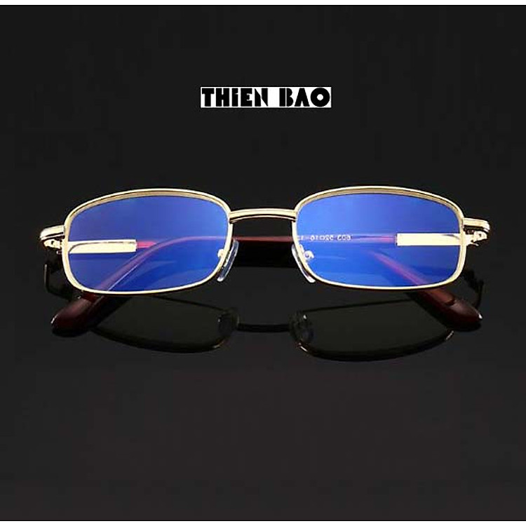Kính lão thị, viễn thị toàn viền, kim loại NAM NỮ VÀNG GOLD PUMA02 tròng phản quang chống mỏi chuẩn độ cao cấp
