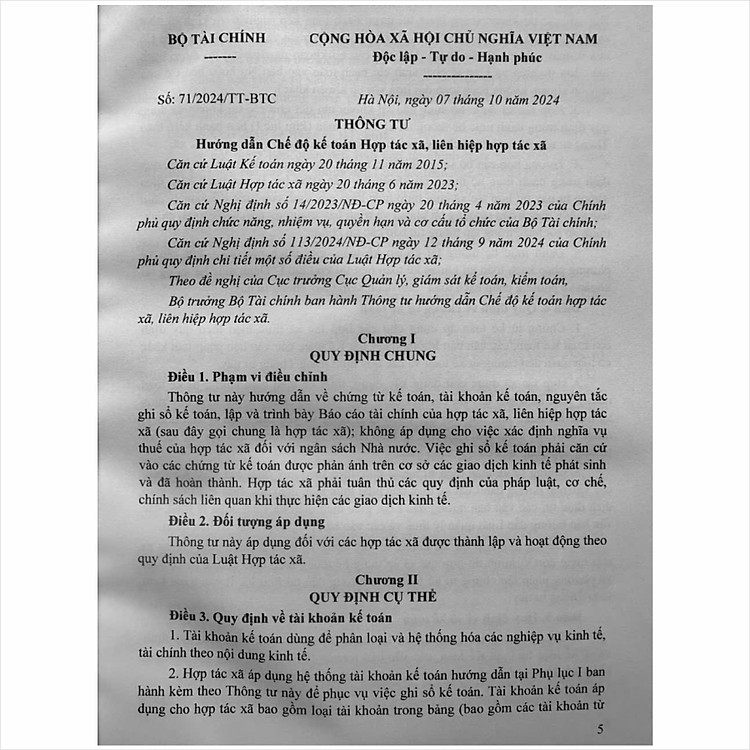 Hướng Dẫn Chế Độ Kế Toán Hợp Tác Xã (V2522T) - Ảnh 4