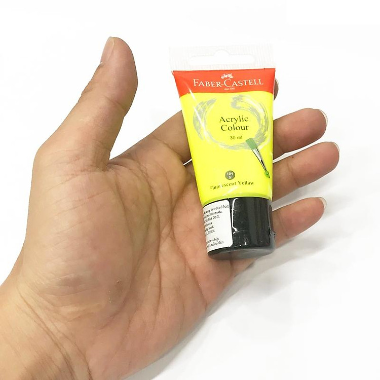 Tuýp Màu Vẽ Acrylic 30ml Fluorescent Yellow - Ảnh 3