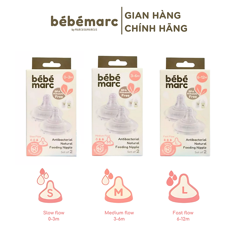 Chọn mua tại Shopee: Núm Ty Silicone Kháng Khuẩn Bébémarc mua giá tốt nhất tại Shop Mall