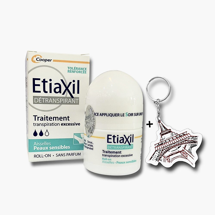 Lăn Khử Mùi Etiaxil 15ml Dành Cho Da Hỗn Hợp, Da Nhạy Cảm + Tặng Kèm 1 Móc Khóa Hình Tour Eiffel Viền Đỏ