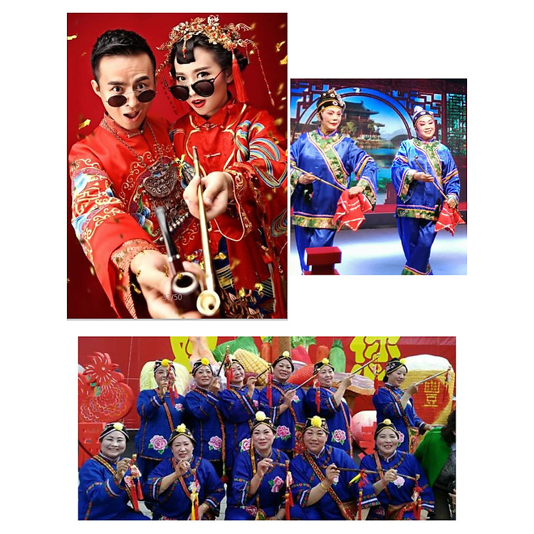 Tẩu thuốc cán dài bằng gỗ và hợp kim đồng (35 cm) - Ảnh 4