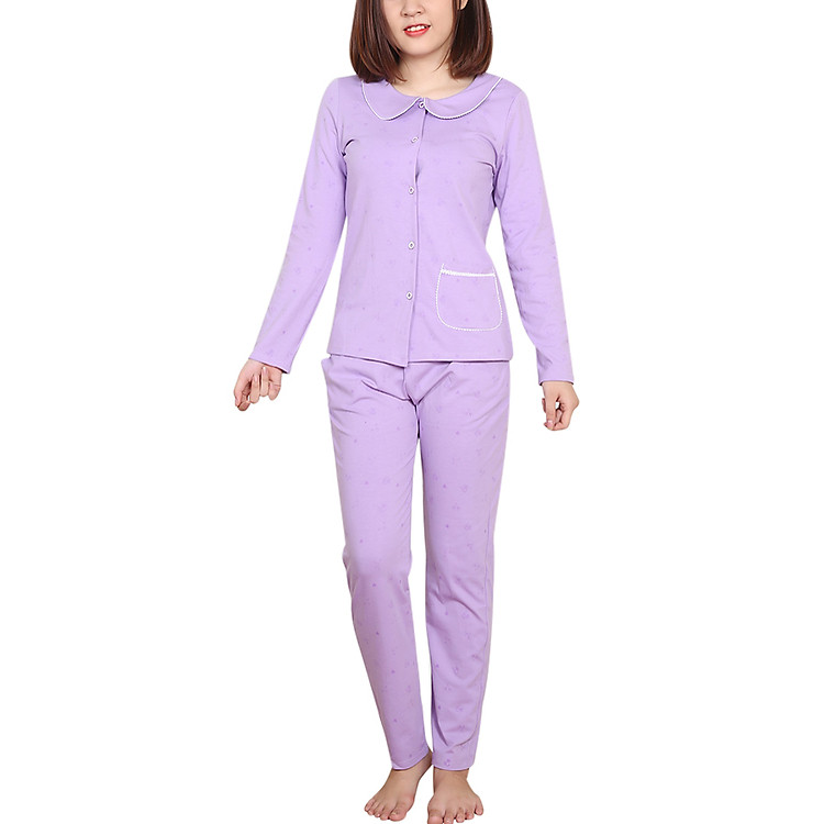 Bộ Đồ Mặc Nhà Cổ Lá Sen Nutica NK0014 - Tím