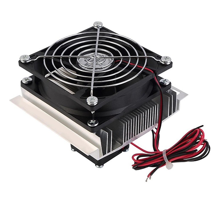 12V 6A Thermoelectric Peltier Refrigeration Cooler Fan Cooling System Kit 6W (Black Silver)