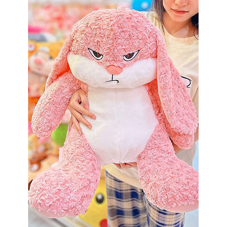 Thỏ nhồi bông hồng quạo mềm mại Chính hãng Giá rẻ - Hình ảnh 4