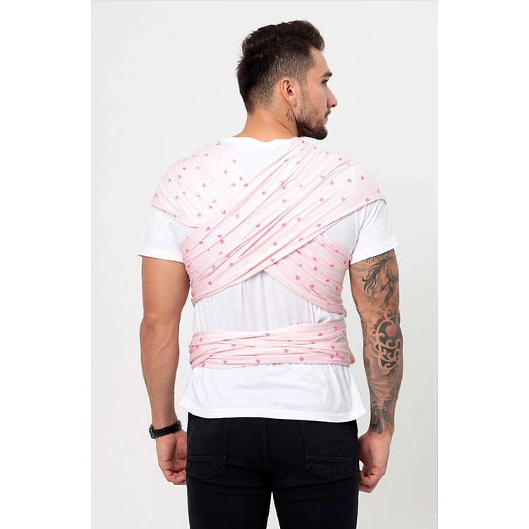 Mua Địu vải BUBI WRAP Họa tiết Tim Hồng Chính hãng Ưu đãi - Hình ảnh 5