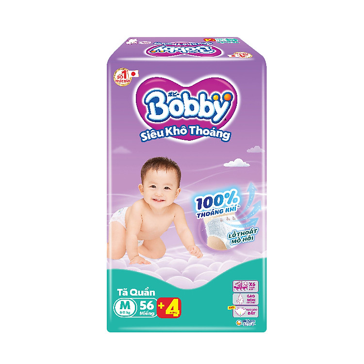 Chọn mua tại Shopee: Tã quần Bobby Siêu Khô Thoáng M56 mua giá tốt nhất tại Shop Mall