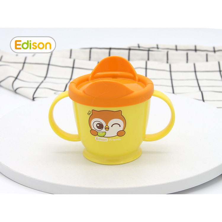 Cốc tập uống Inox Edison hình Cú mèo Chính hãng Ưu đãi - Hình ảnh 2