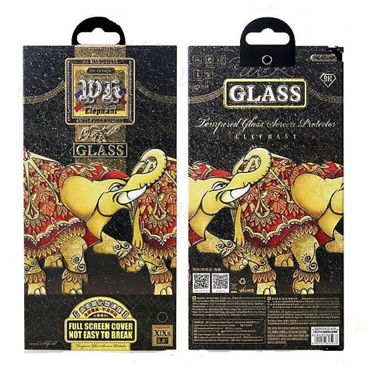 Miếng dán Cường Lực dành cho iPhone X/XS WK Elephant 3D Bảo Vệ Toàn Diện - Siêu cứng ; Chống bám vân tay - Hàng chính hãng