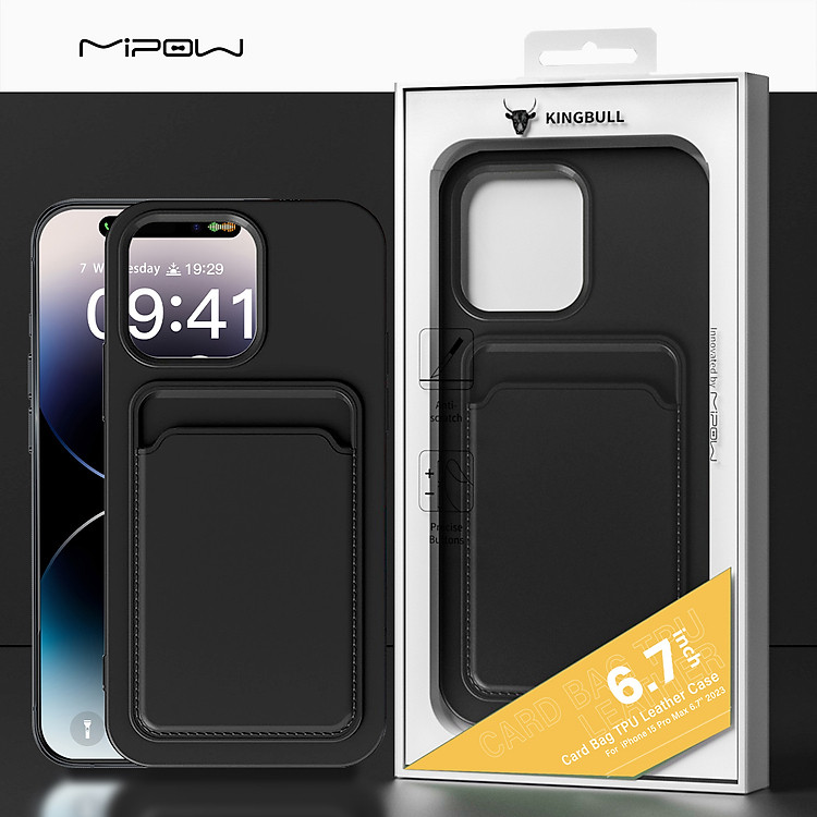 Ốp Lưng Mipow TPU Leather Dành Cho iPhone 15 ProMax/ iPhone 15 Pro Có Ngăn Đựng Thẻ _ Hàng chính hãng