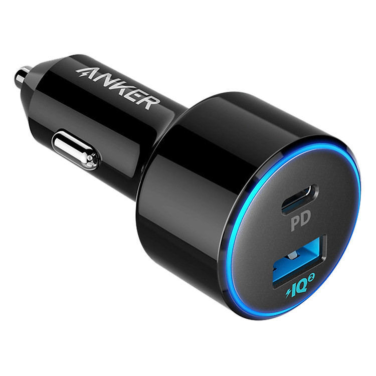 Adapter Sạc Xe Hơi 2 Cổng Anker PowerDrive+ Speed 49.5W Tích Hợp Cổng USB Type-C / Power IQ 2.0 Hỗ Trợ Power Delivery PD - A2229 - Hàng Chính Hãng