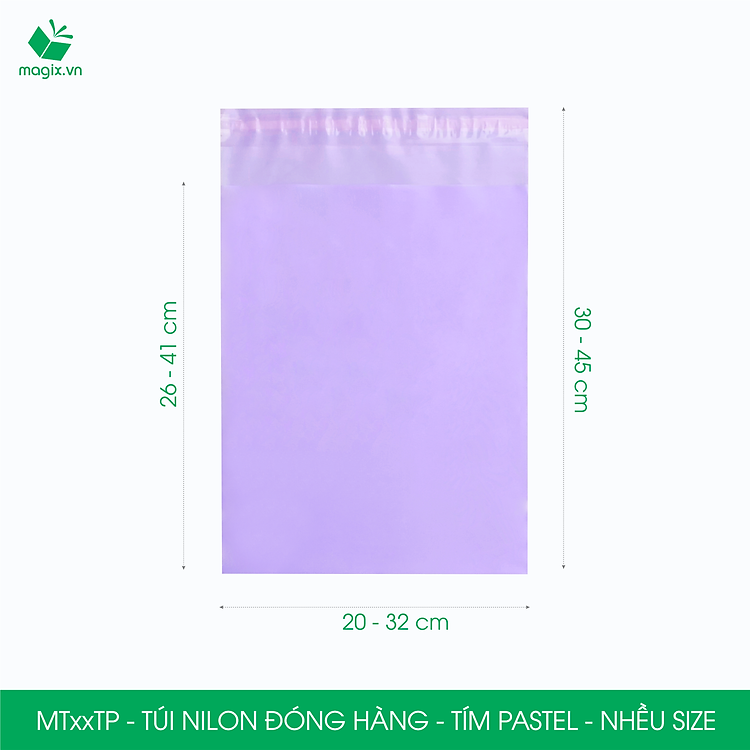 Túi Nilon Gói Hàng Màu Tím Pastel (100 chiếc, Nhiều Kích Thước)