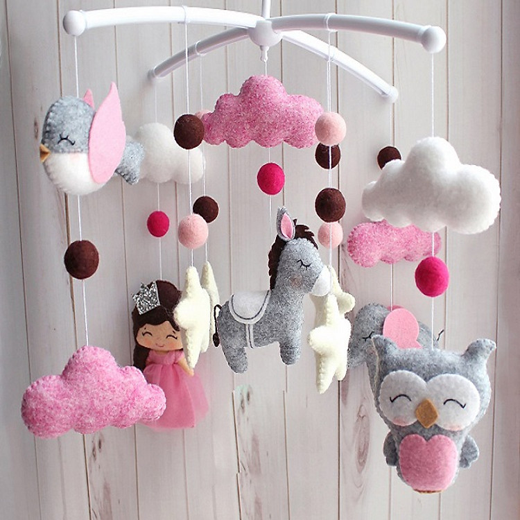 Treo nôi hình công chúa mây hồng cho bé