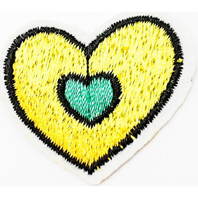 Trái tim vàng xanh lá - Patch ủi sticker vải