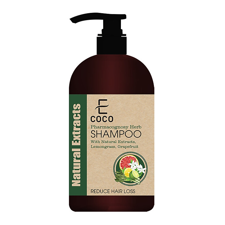 Dầu gội dược liệu sạch hỗ trợ điều trị rụng tóc Ecoco với chiết xuất sả chanh, bưởi