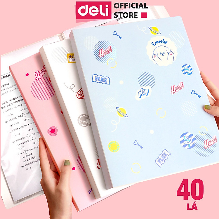 File Lá Học Sinh A4 Deli (30 lá) – Hồng