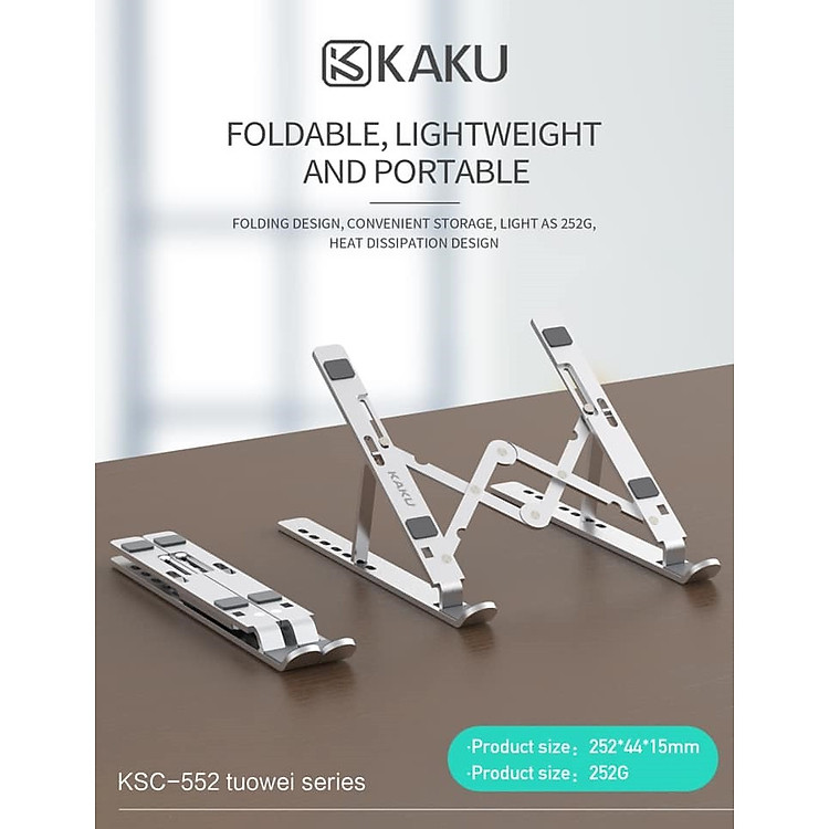 Giá đỡ đa năng KAKU dành cho Laptop, Macbook , iPad dễ dàng gấp gọn hợp kim nhôm cao cấp - Hàng chính hãng