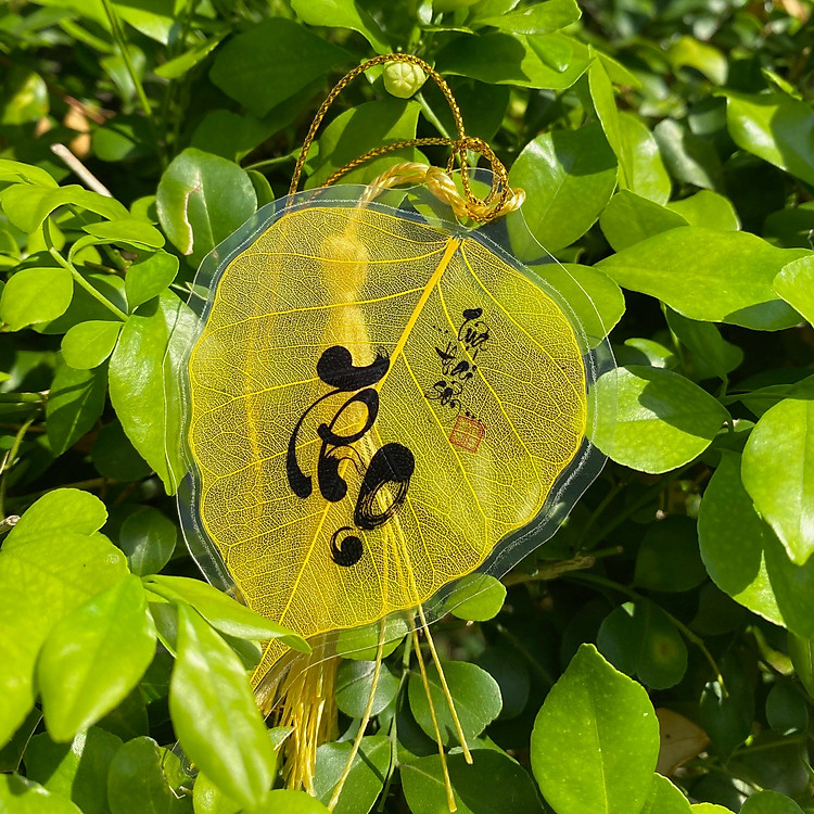 Lá bồ đề Bình An - chữ THỌ