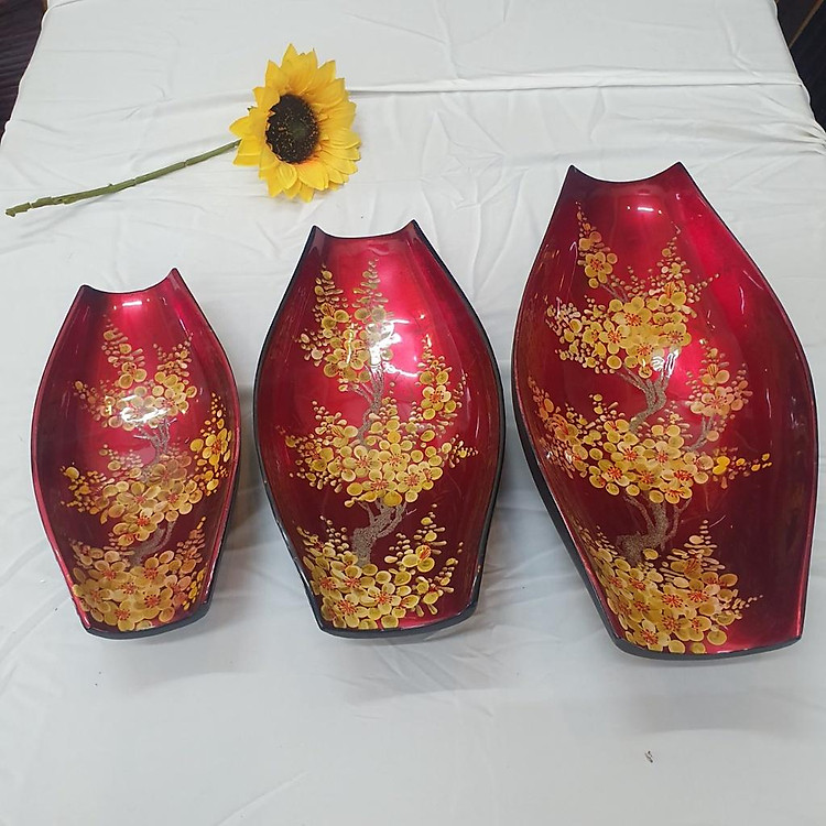 Dĩa chiếc thuyền sơn mài cao cấp (Bộ 3)