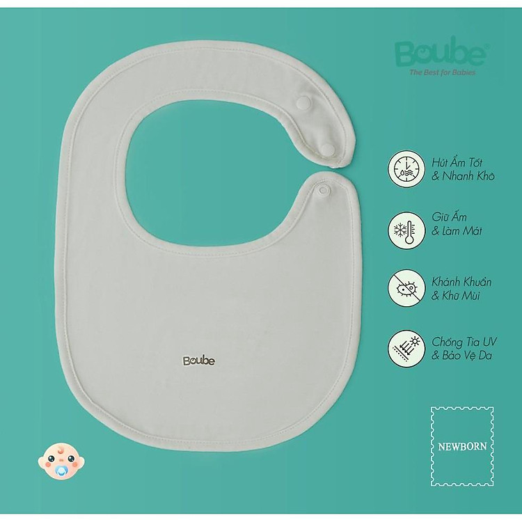 Khăn yếm tròn Boube cho bé sơ sinh Chính hãng Giá tốt - Hình ảnh 2