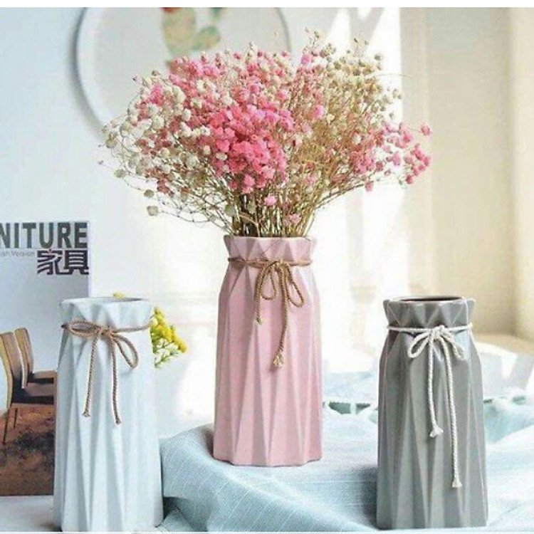 Lọ Hoa Trang Trí Bằng Sứ Có Thắt Dây Thừng