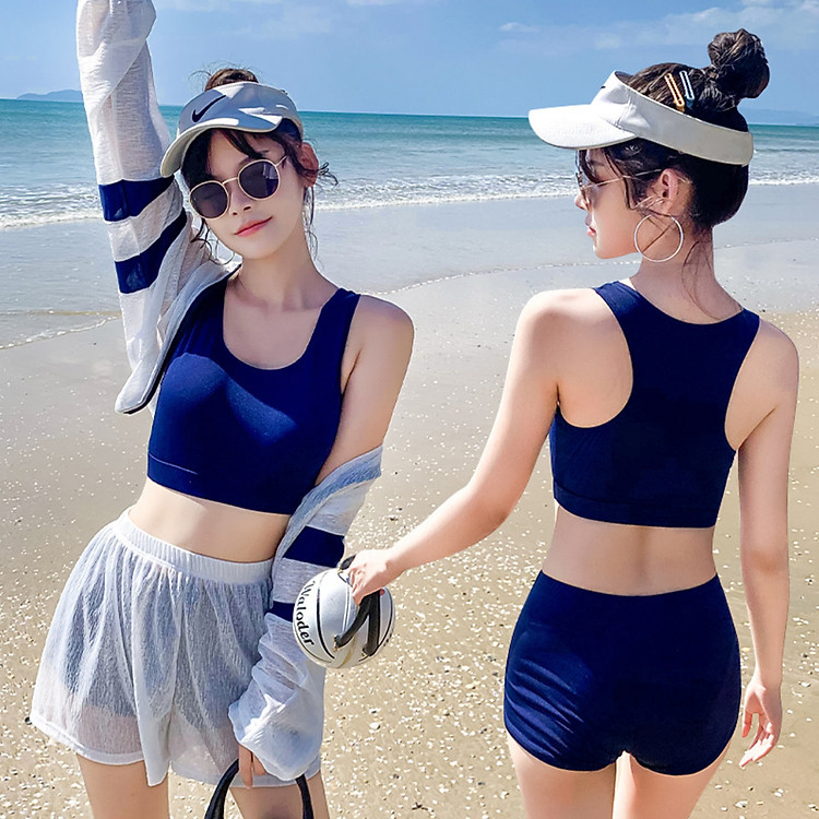 Bộ đồ bơi bikini nữ 2 mảnh kèm áo ren tay dài đi tắm biển, đi tập yoga, tập gym - B12 - Ảnh 9
