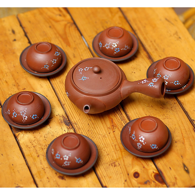 Bộ ấm pha trà tử sa bát tràng sm