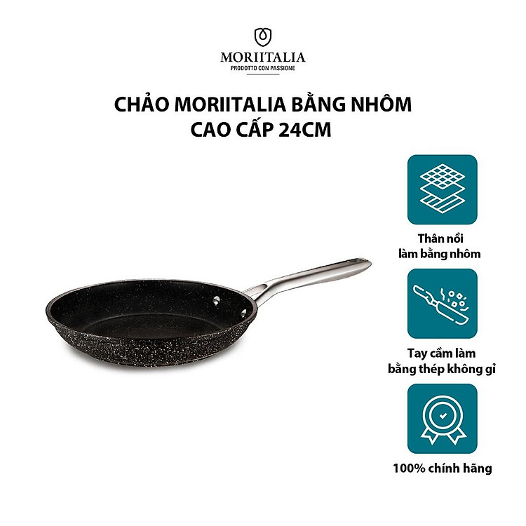 Chảo Moriitalia chính hãng Bằng Nhôm 24cm LF24F-IC