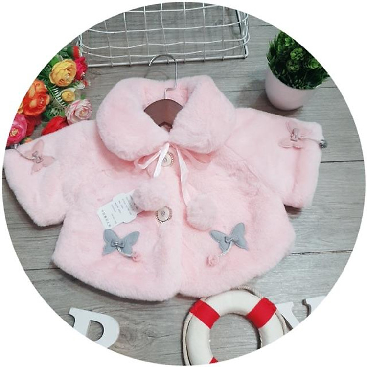 Áo choàng lông cao cấp cho bé