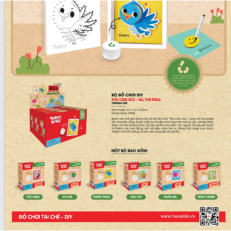 Combo 6 Bộ Đồ Chơi TOONYKIDS Thú Cảm Xúc Chính hãng Giá rẻ - Hình ảnh 3