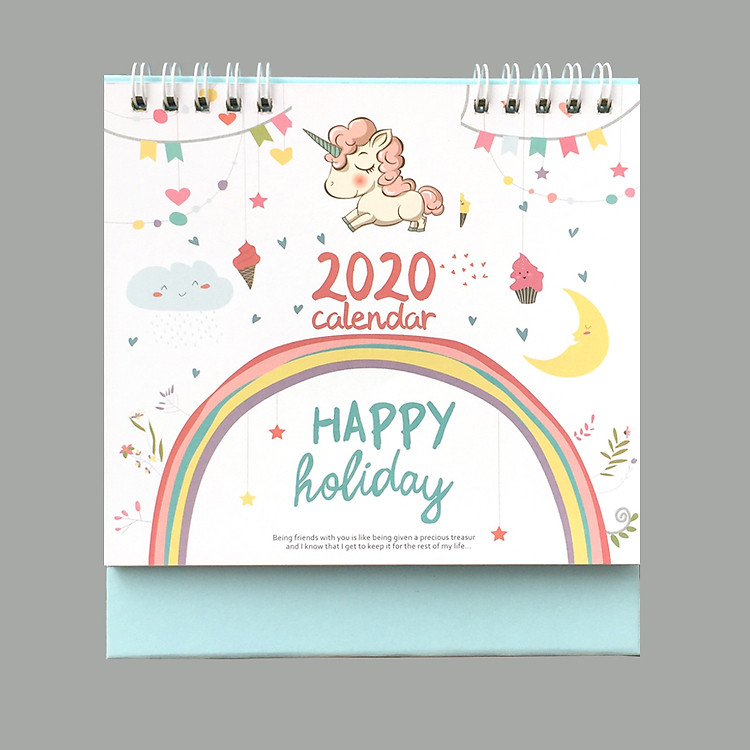 Lịch Để Bàn 2020 Chữ A Dễ Thương Kỳ Lân Unicorn