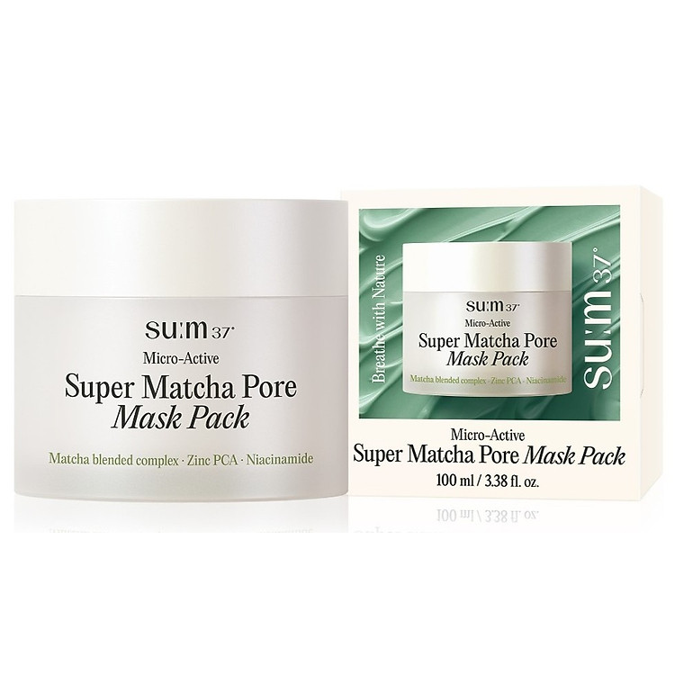 Mặt nạ matcha làm sạch sâu Su:m37 Micro-Active Super Matcha Pore Mask Pack 100ml