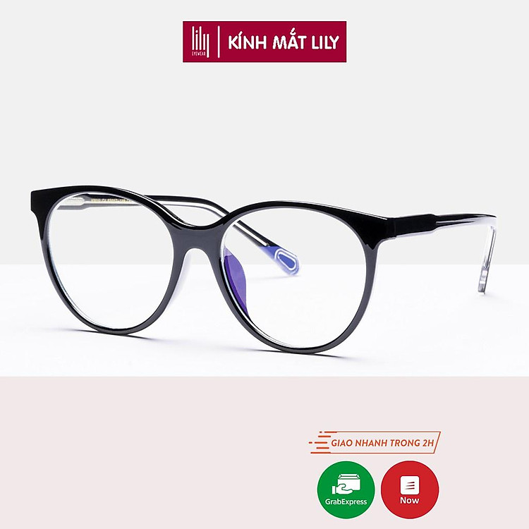 Gọng kính cận nữ Lily Eyewear mắt tròn giả cận thời trang không độ K9010