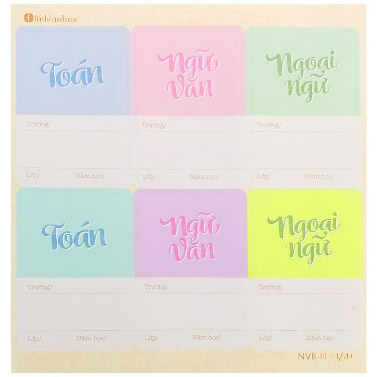 Bộ Nhãn Vở B Cấp III (28 chiếc) - Ảnh 3