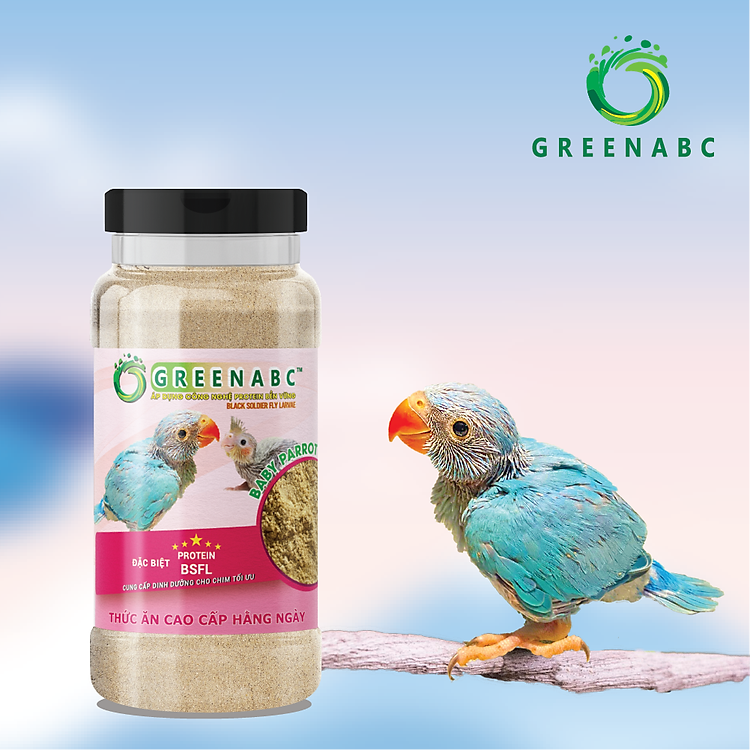 Bột dinh dưỡng cho Vẹt Non, Chim Non GREENABC – Bổ sung dinh dưỡng protein, canxi, lipid - Hộp 280g