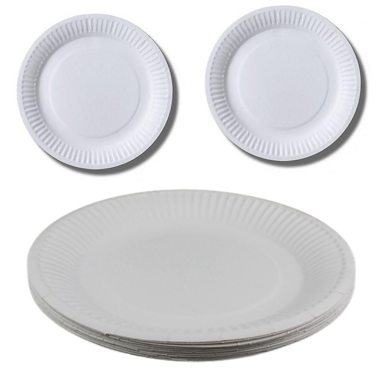 Set 22 đĩa giấy rộng 18cm dùng cho các buổi liên hoan picnic tiện lợi tặng 2 zipper 10cm