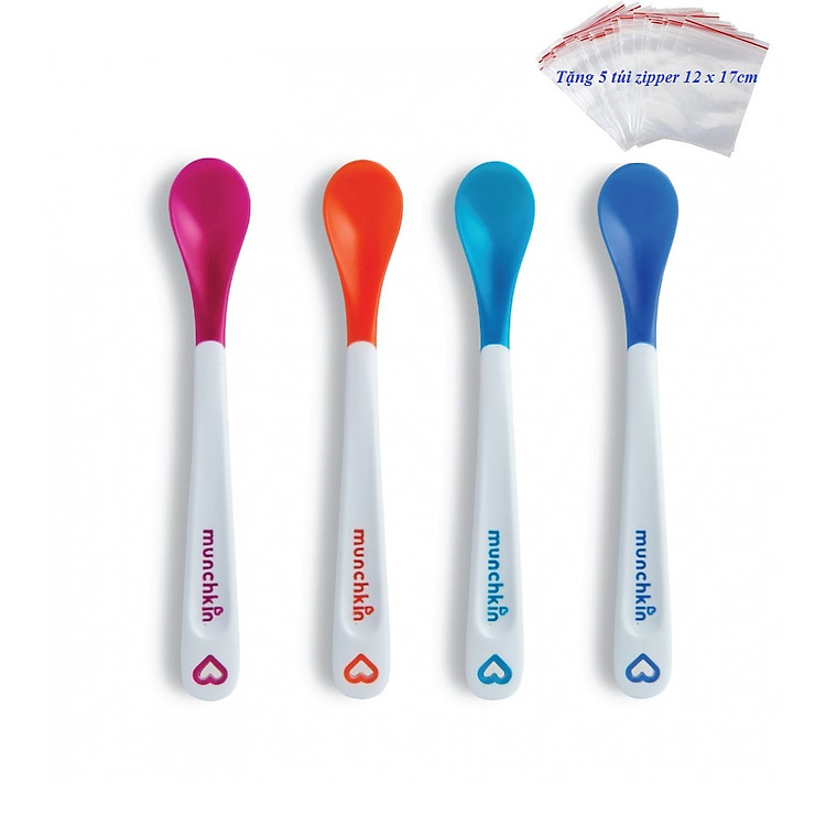 Bộ 4 thìa ăn dặm Munchkin Mỹ Chính hãng Ưu đãi - Hình ảnh 5