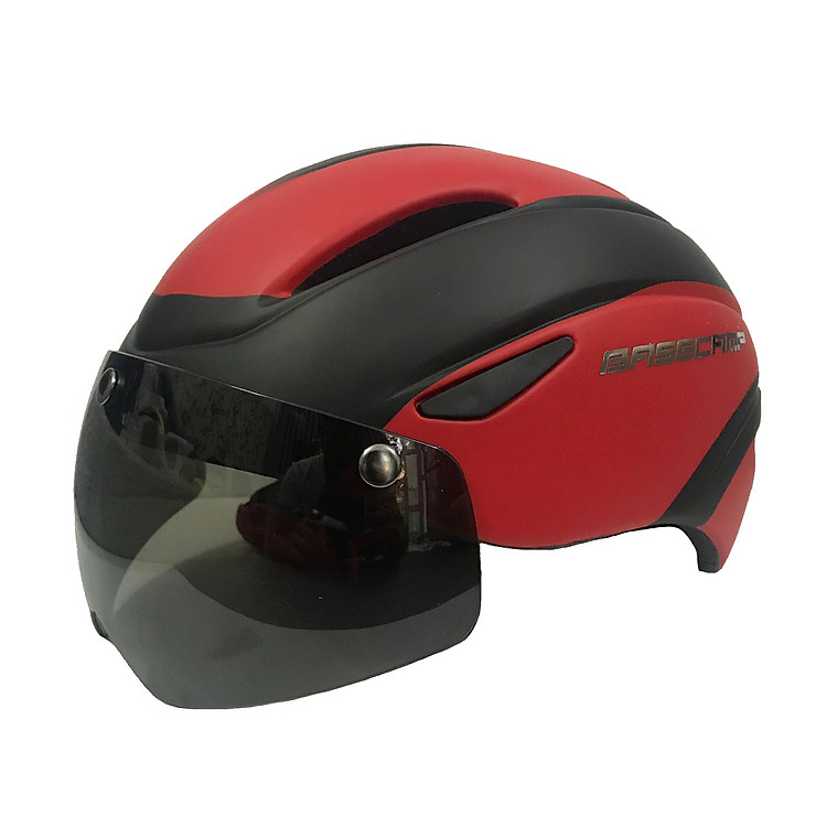 Nón Bảo Hiểm Xe Đạp Basecamp V -111 (Đen Đỏ) - Hàng Chính Hãng