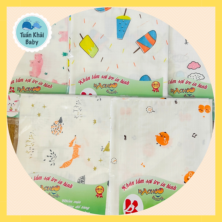 Túi Khăn Tắm Sợi Tre Kachoo Baby Chính hãng Giá rẻ - Hình ảnh 4