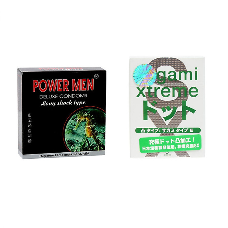 Bao cao su CXTS Power Men cá ngựa đen Hộp 3 chiếc + Bcs Sagami Hộp 3 Chiếc - Che tên sản phẩm - SHOP ADAM