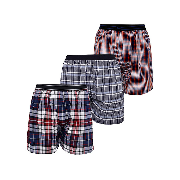 Bộ 3 quần đùi nam mặc nhà boxer pigofashion QDN02 - 3 (giao màu ngẫu nhiên)
