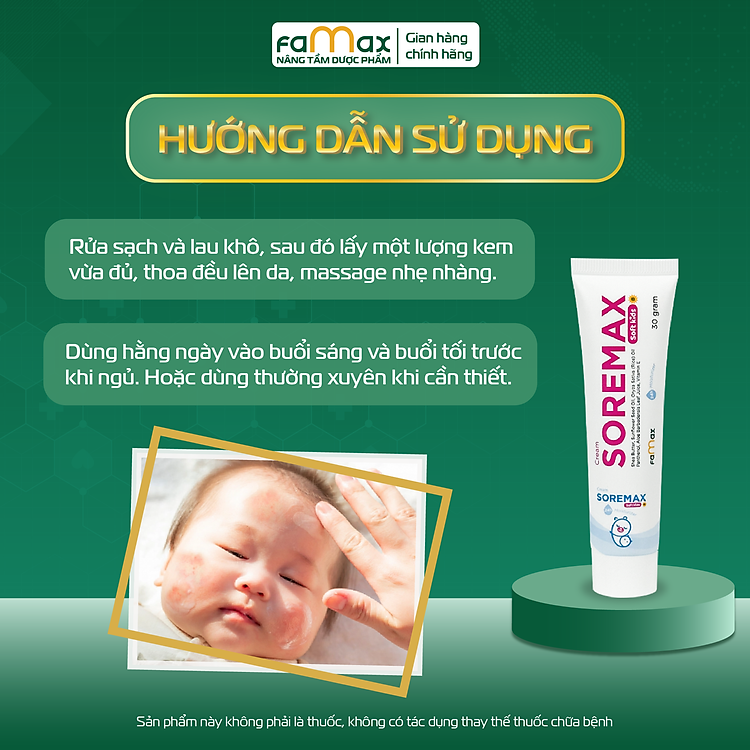 Kem dưỡng ẩm Soremax Soft Kids 30g Chính hãng Tiết kiệm - Hình ảnh 5