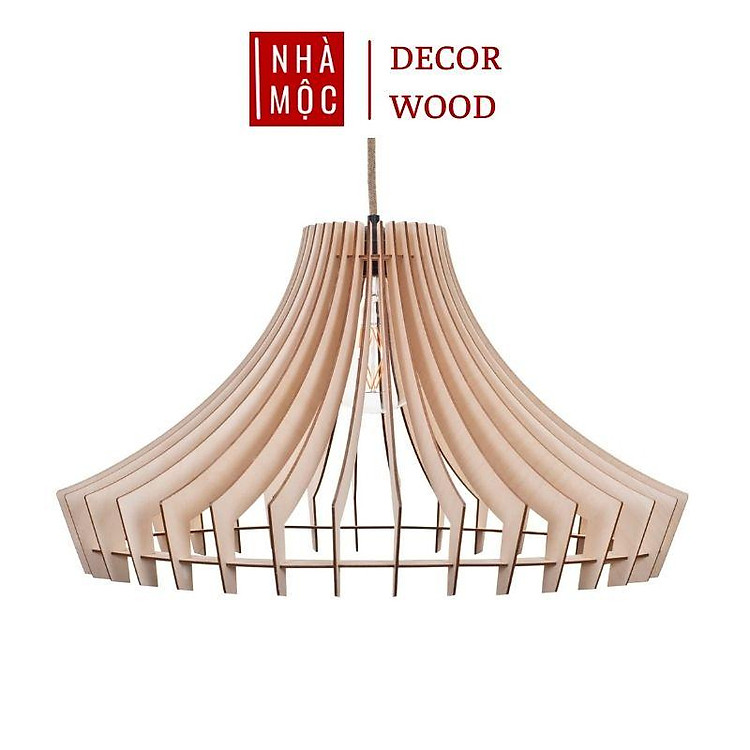 Đèn gỗ thả trần trang trí mẫu TT88 (Tặng kèm bộ phụ kiện đầy đủ)